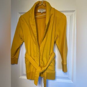 Poof Excellence Yellow Wrap Cardigan Sweater – Size Small